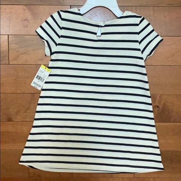 Toughkins Blue and White Sailor Striped Bow Dress Size 2T - Picture 2 of 2